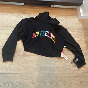 NEW- Alice + Olivia x Big Feelings Black Hoodie